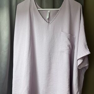 Lavender V-Neck Textured Top